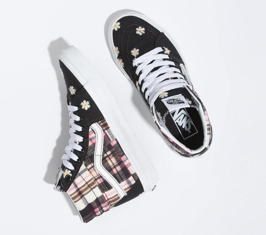 Vans Sk8-Hi Floral Plaid Mens Womens - Floral Plaid Patchwork VN0A7Q5NUUW Shoes