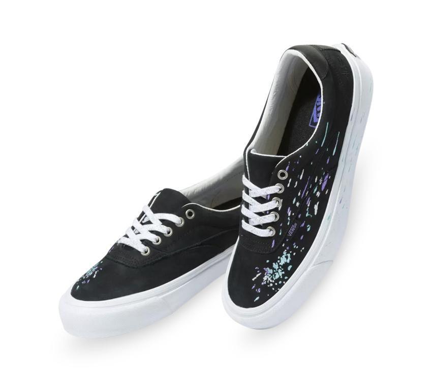 Vans Splatter Embroidery Acer Ni Womens - Black/True White VN0A4UWY8CN Shoes