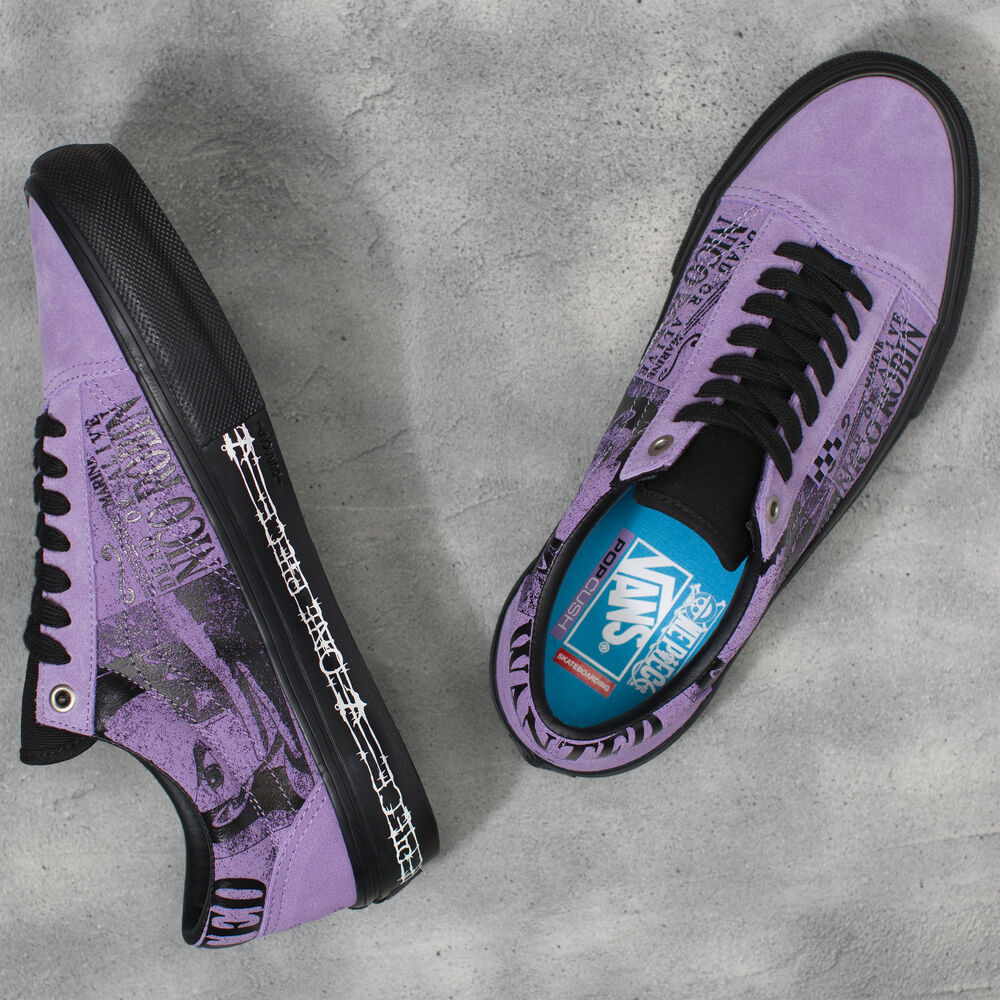 Vans x One Piece Skate Old Skool Mens Womens - ONE PIECE WANTED NICO ROBIN PURPLE VN0A5FCBPRP Shoes