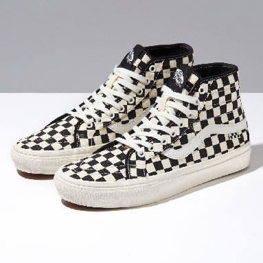 Vans Elijah Berle Skate Sk8-Hi Decon Mens Womens - CHECKERBOARD MARSHMALLOW VN0A5KYBFS8 Shoes