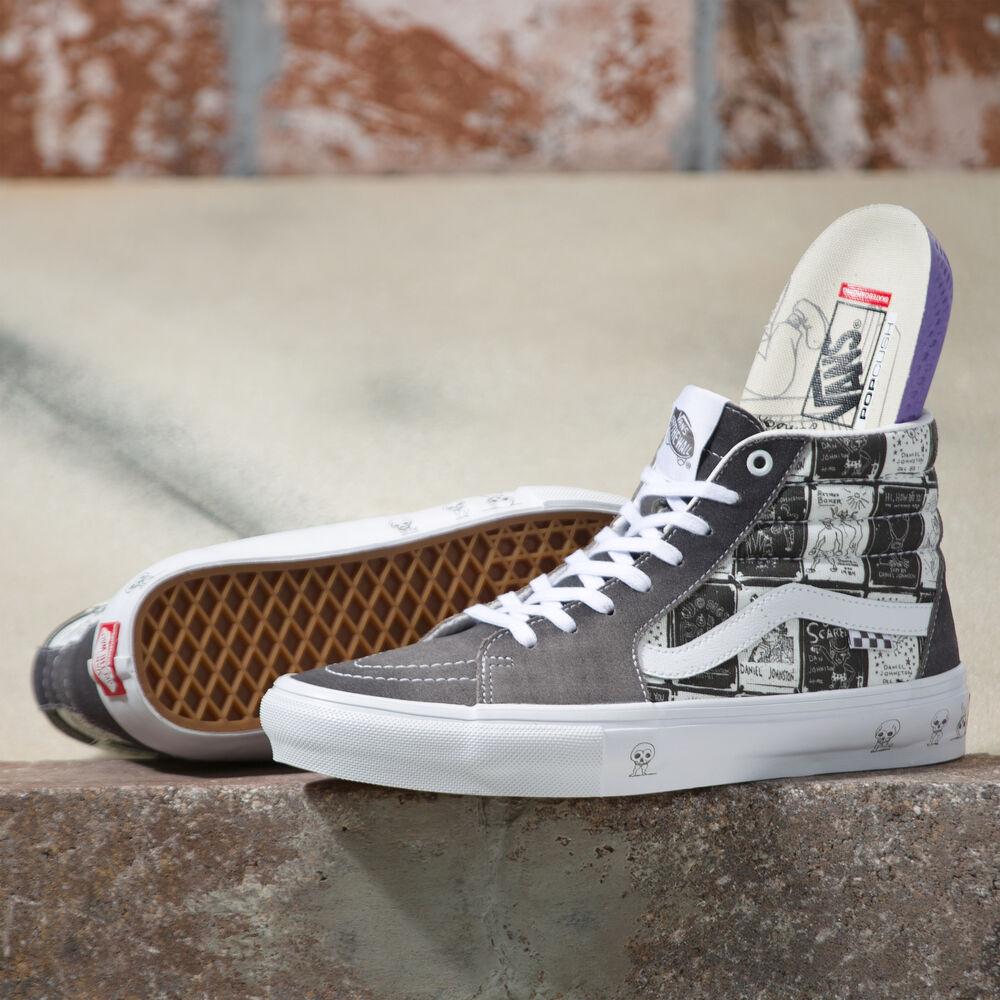 Vans x One Piece Skate SK8-Hi Mens Womens - (DANIEL JOHNSTON) RAVEN VN0A5FCCAO7 Shoes