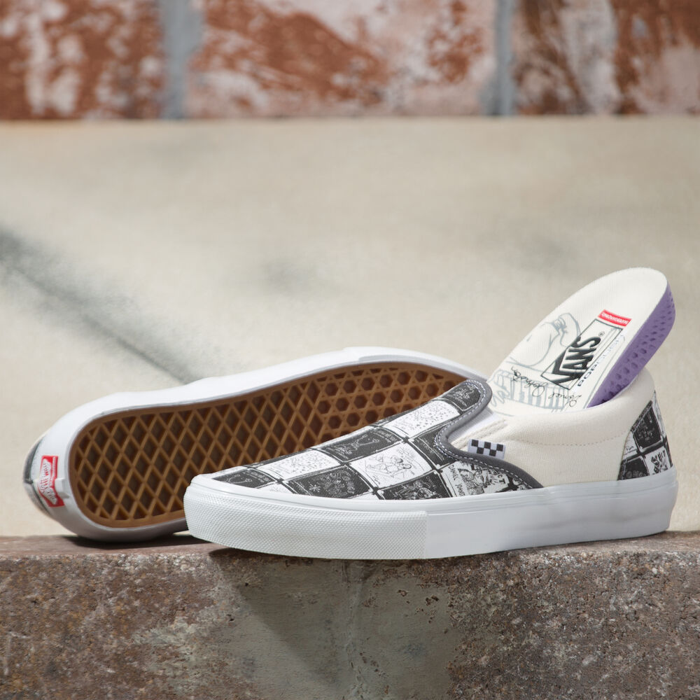 Vans Skate Classics Slip-On Mens Womens - (DANIEL JOHNSTON) RAVEN VN0A5FCAAO7 Shoes