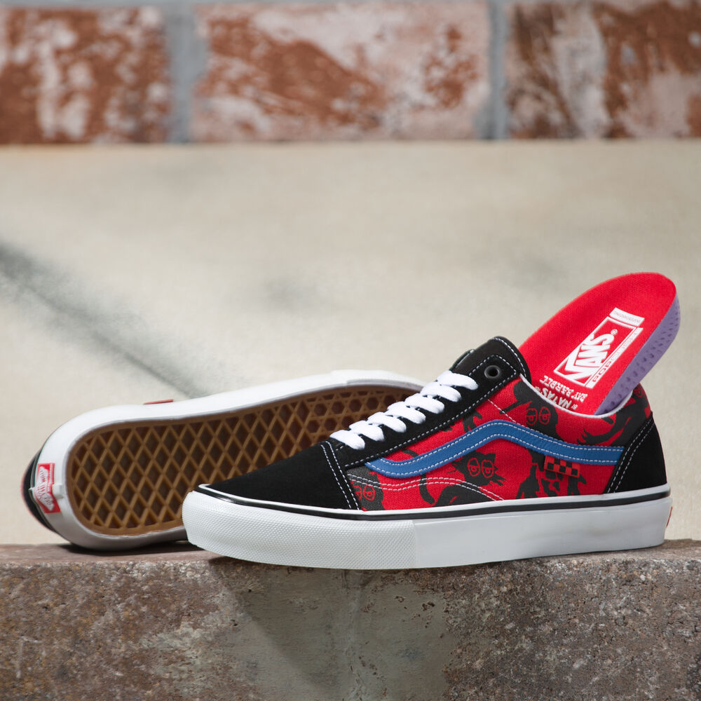 Vans x One Piece Skate Old Skool Mens Womens - (KROOKED BY NATAS FOR RAY) RED VN0A5FCBAPC Shoes