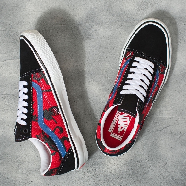 Vans x One Piece Skate Old Skool Mens Womens - (KROOKED BY NATAS FOR RAY) RED VN0A5FCBAPC Shoes