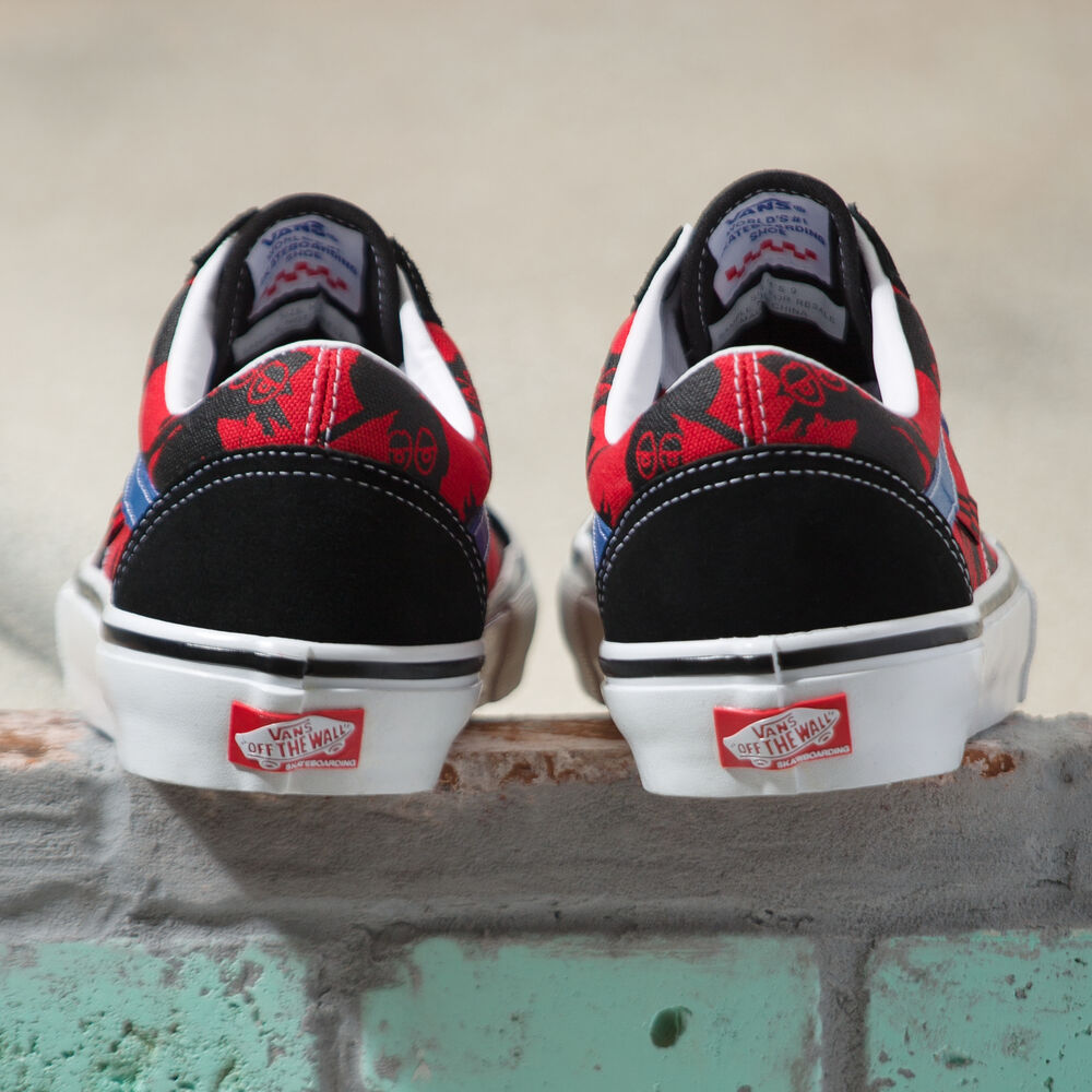 Vans x One Piece Skate Old Skool Mens Womens - (KROOKED BY NATAS FOR RAY) RED VN0A5FCBAPC Shoes