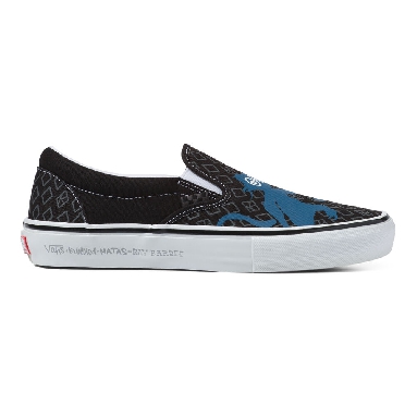 Vans Skate Classics Slip-On Mens Womens - (KROOKED BY NATAS FOR RAY) BLACK VN0A5FCAAPM Shoes