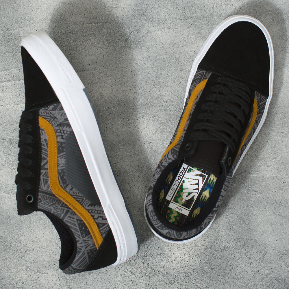 Vans Courage Adams BMX Old Skool Mens Womens - (COURAGE ADAMS) BLACK/GOLDEN BROWN VN0A5JIPACQ Shoes