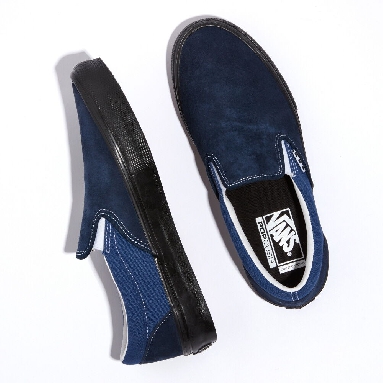 Vans x Krooked Featuring Art By Natas For Ray Barbee Skate Slip-On VCU Mens Womens - NAVY/BLACK VN0A4BWDNGV Shoes