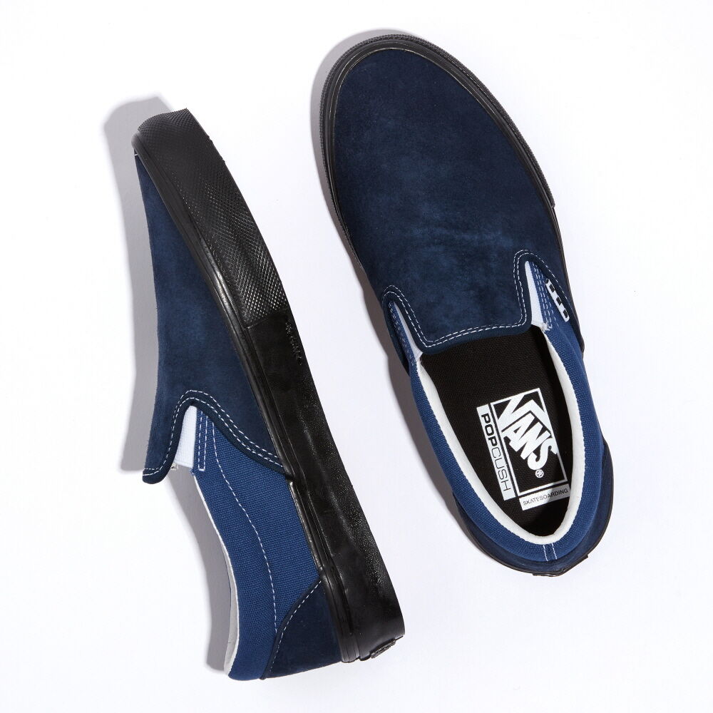 Vans x Krooked Featuring Art By Natas For Ray Barbee Skate Slip-On VCU Mens Womens - NAVY/BLACK VN0A4BWDNGV Shoes