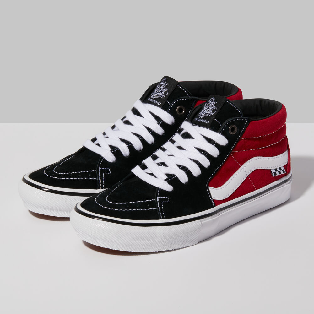 Vans Skate Grosso Mid Mens Womens - BLACK/RED VN0A5FCG458 Shoes