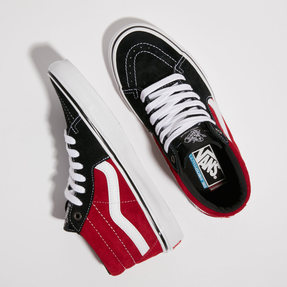 Vans Skate Grosso Mid Mens Womens - BLACK/RED VN0A5FCG458 Shoes