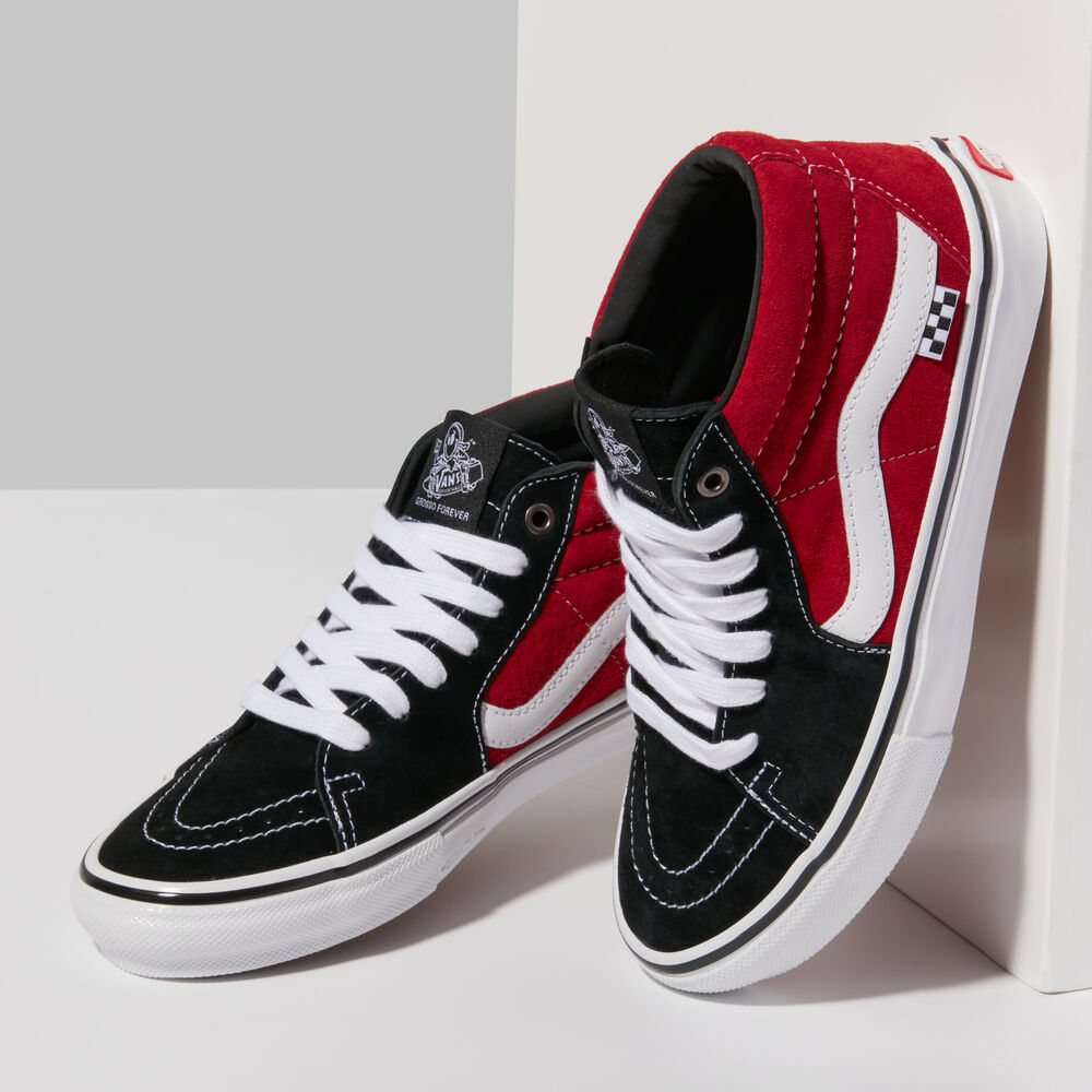 Vans Skate Grosso Mid Mens Womens - BLACK/RED VN0A5FCG458 Shoes