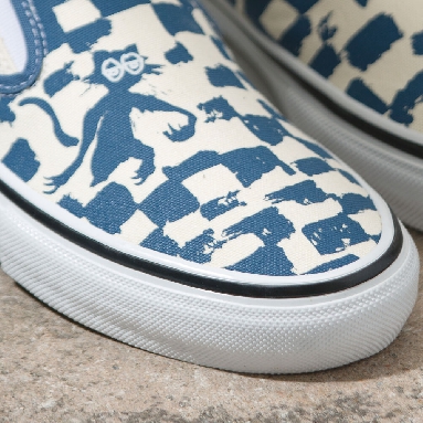 Vans x Krooked Featuring Art By Natas For Ray Barbee Skate Slip-On VCU Mens Womens - (KROOKED BY NATAS FOR RAY) BLUE VN0A4BWDAPG Shoes