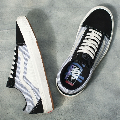 Vans BMX Old Skool Mens Womens - (FEDERAL) BLACK/BLUE PINSTRIPE VN0A5HEZ39C Shoes