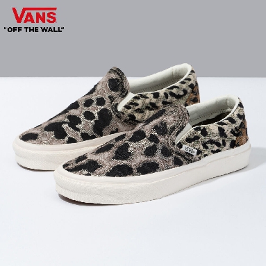 Vans Cow Multi Color Classic Slip-On Mens Womens - ANIMAL MIX GRAPE LEAF VN0A7Q5DKCZ Shoes