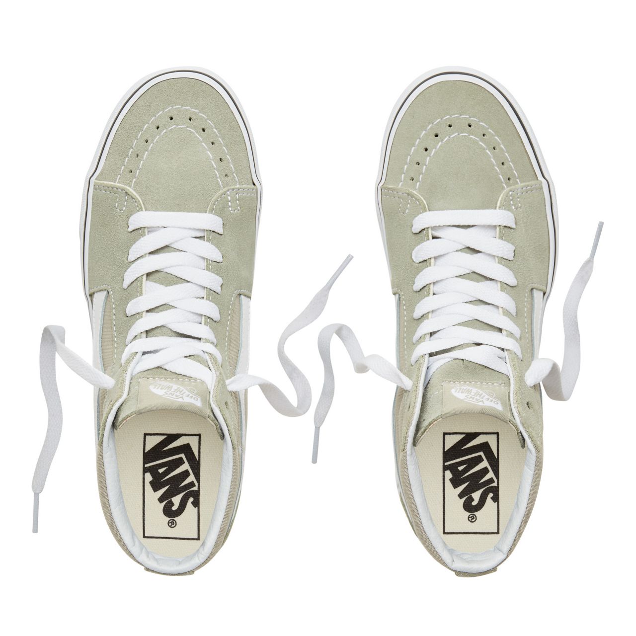 Vans Color Theory Sk8-Hi Classic (Unisex) Mens Womens - Desert Sage/True White VA38GEU62 Shoes