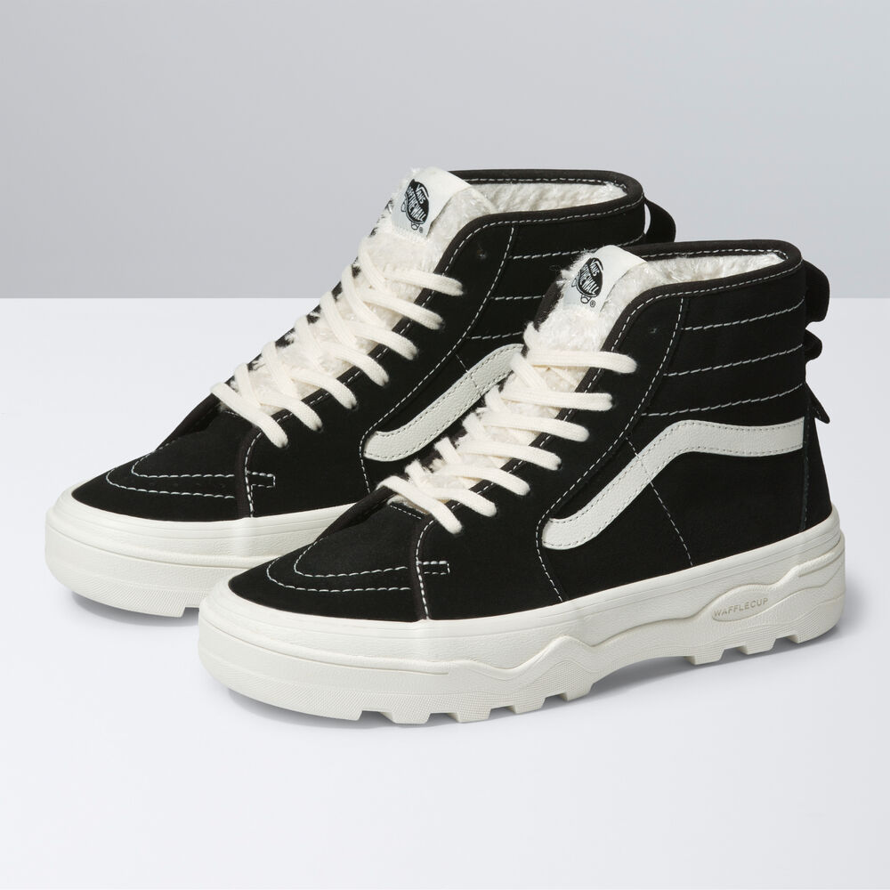 Vans Sentry Sk8-Hi WC Mens Womens - SHERPA SUEDE BLACK VN0A4BVWBLK Shoes