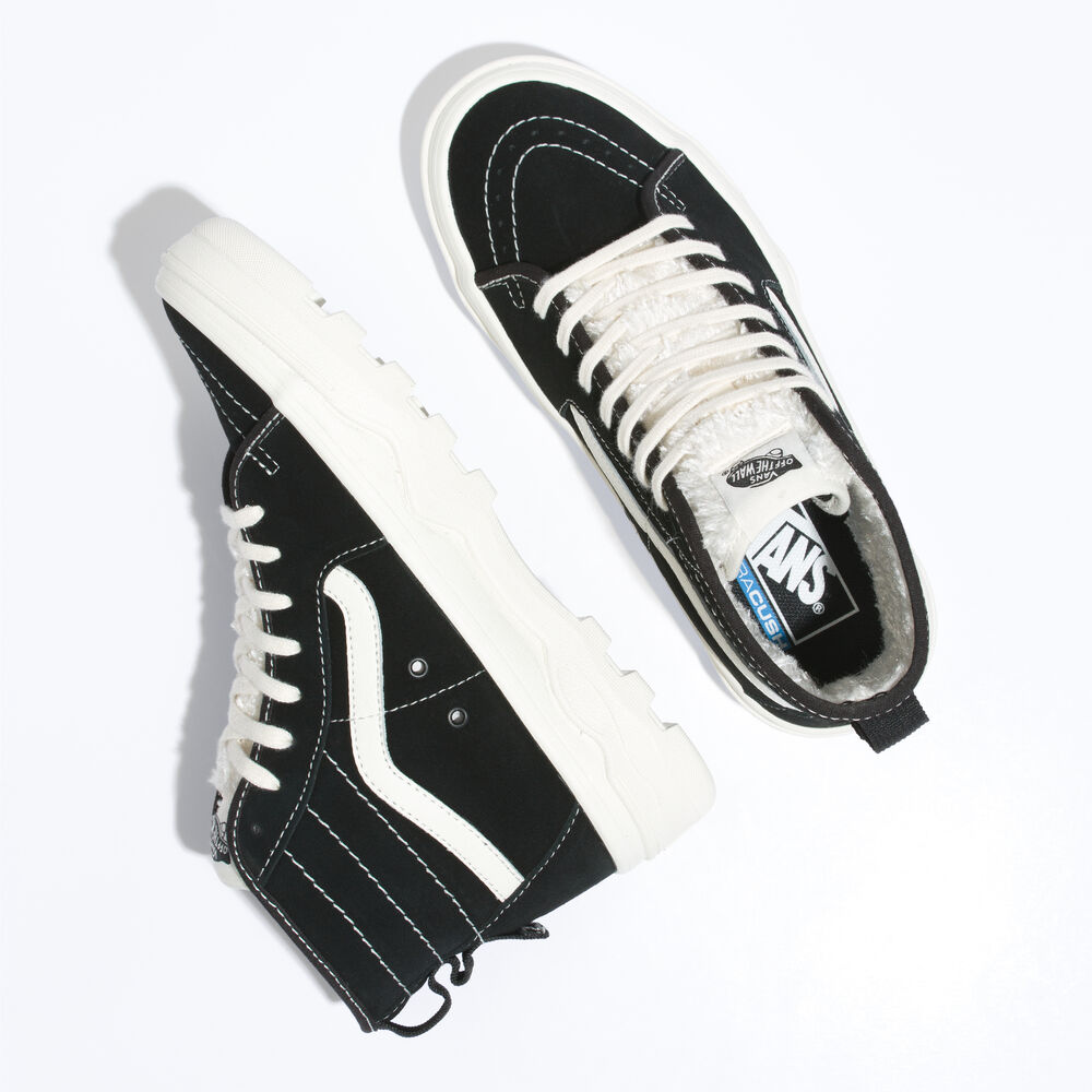 Vans Sentry Sk8-Hi WC Mens Womens - SHERPA SUEDE BLACK VN0A4BVWBLK Shoes