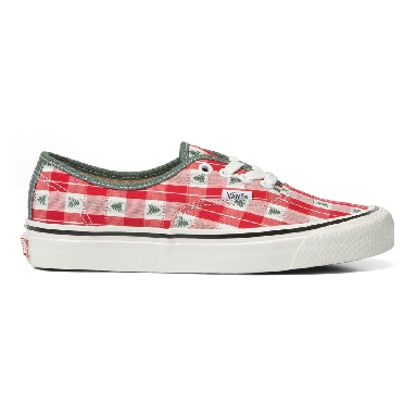 Vans x One Piece Authentic 44 DX Mens Womens - ANAHEIM FACTORY OG PLAID RED/WHITE VN0005U8Y52 Shoes