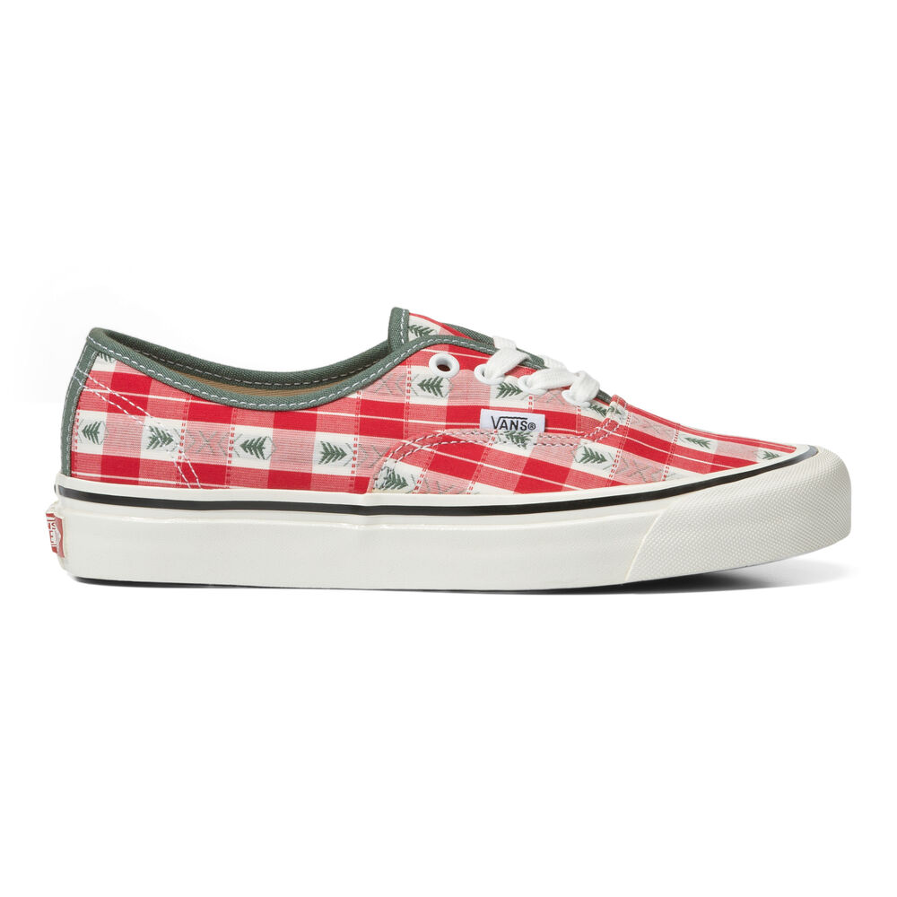 Vans x One Piece Authentic 44 DX Mens Womens - ANAHEIM FACTORY OG PLAID RED/WHITE VN0005U8Y52 Shoes