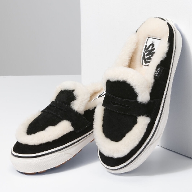 Vans Style 53 Cozy Mule DX Mens Womens - SHEARLING BLACK/NATURAL VN0005U3BF5 Shoes