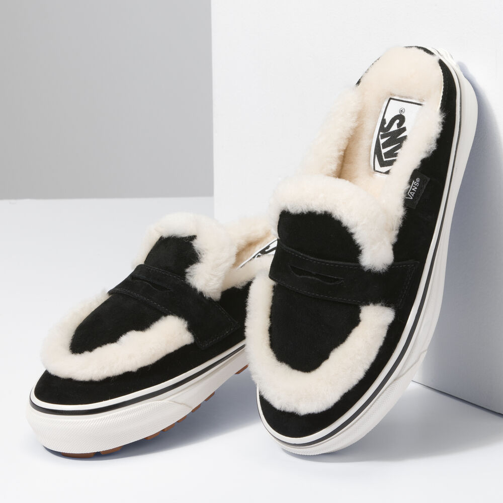 Vans Style 53 Cozy Mule DX Mens Womens - SHEARLING BLACK/NATURAL VN0005U3BF5 Shoes