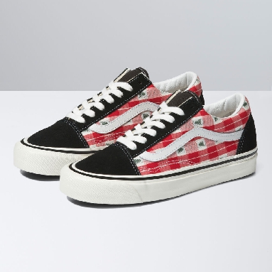 Vans Anaheim Factory Old Skool 36 DX Mens Womens - ANAHEIM FACTORY OG PLAID RED VN0A4BW3RED Shoes