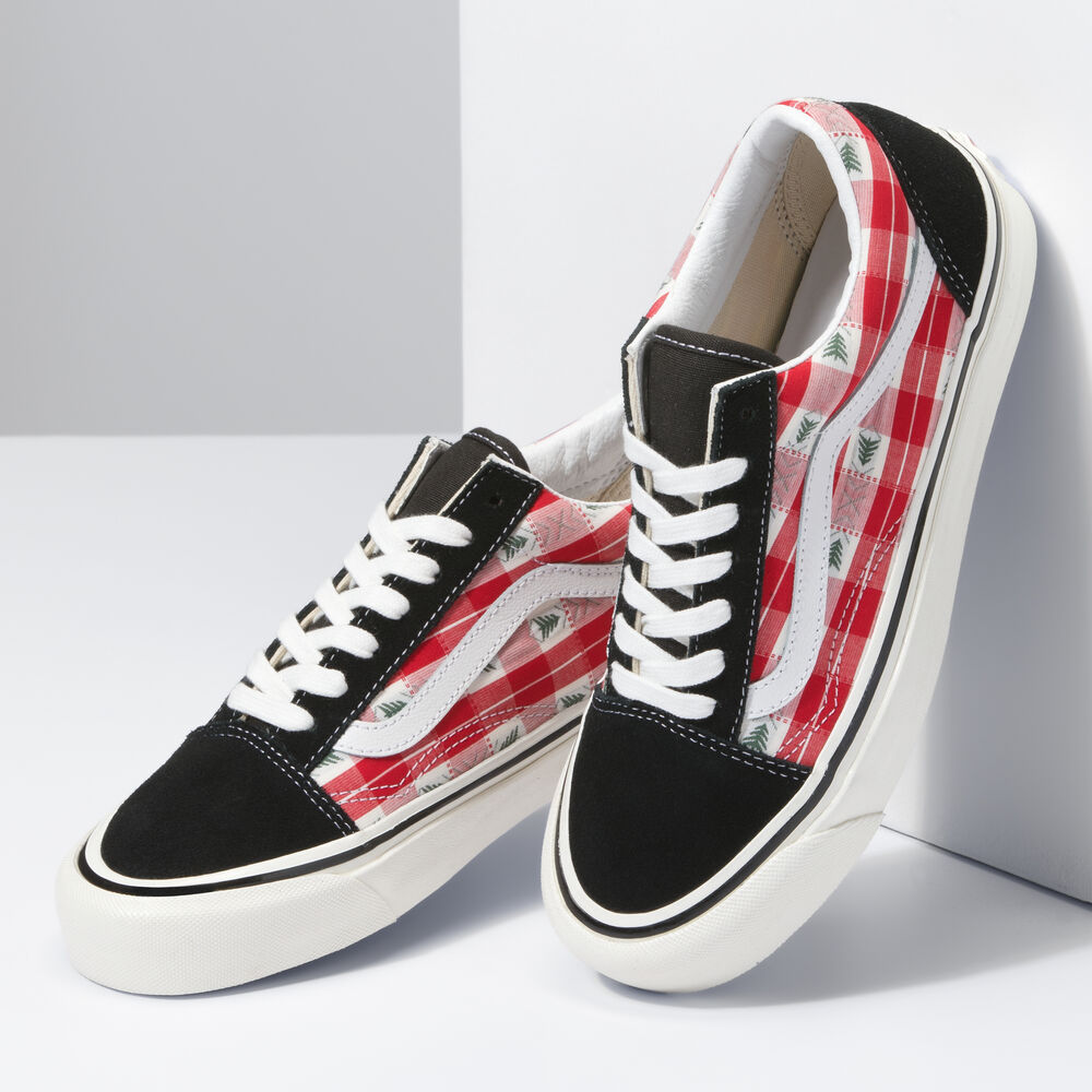 Vans Anaheim Factory Old Skool 36 DX Mens Womens - ANAHEIM FACTORY OG PLAID RED VN0A4BW3RED Shoes