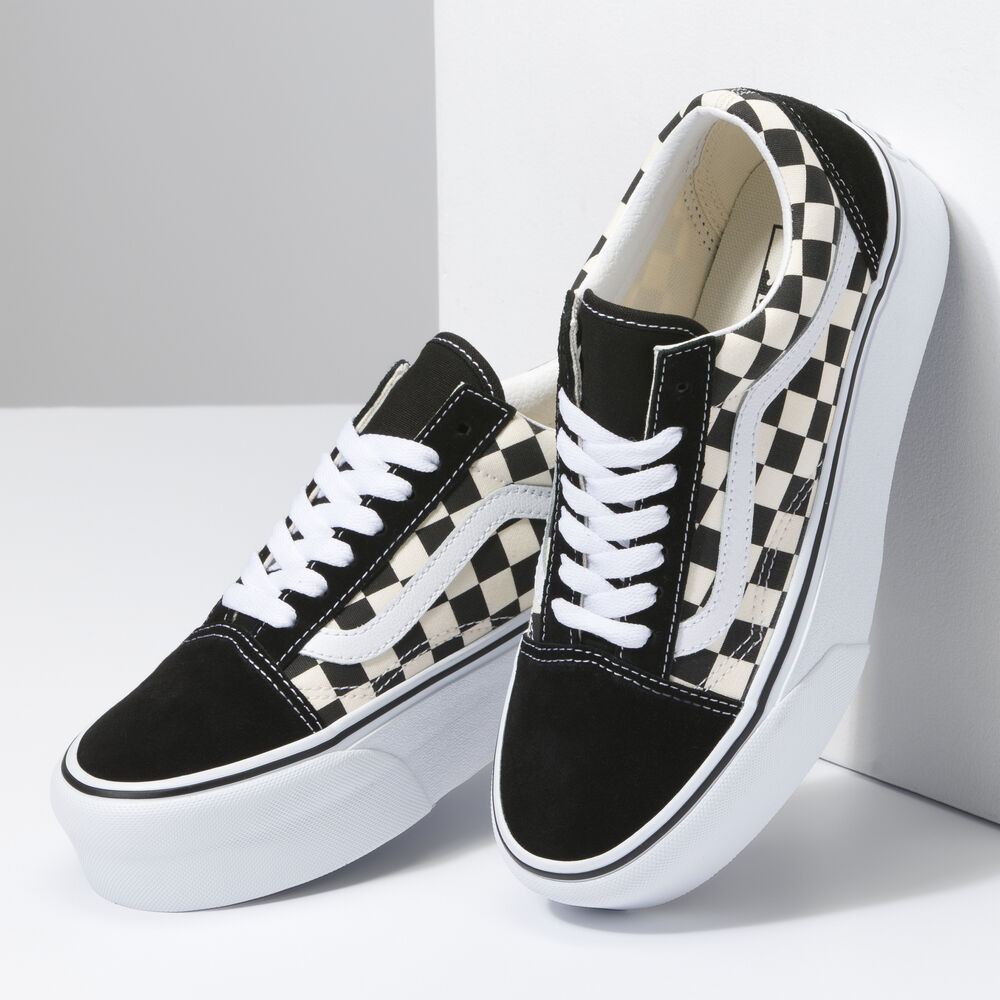 Vans Woven Old Skool Stackform Mens Womens - CHECKERBOARD BLACK/CLASSIC WHITE VN0A7Q5MTYQ Shoes