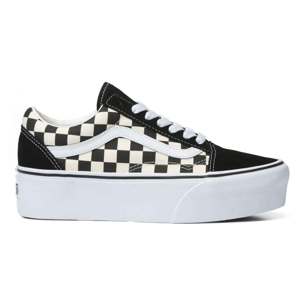 Vans Woven Old Skool Stackform Mens Womens - CHECKERBOARD BLACK/CLASSIC WHITE VN0A7Q5MTYQ Shoes