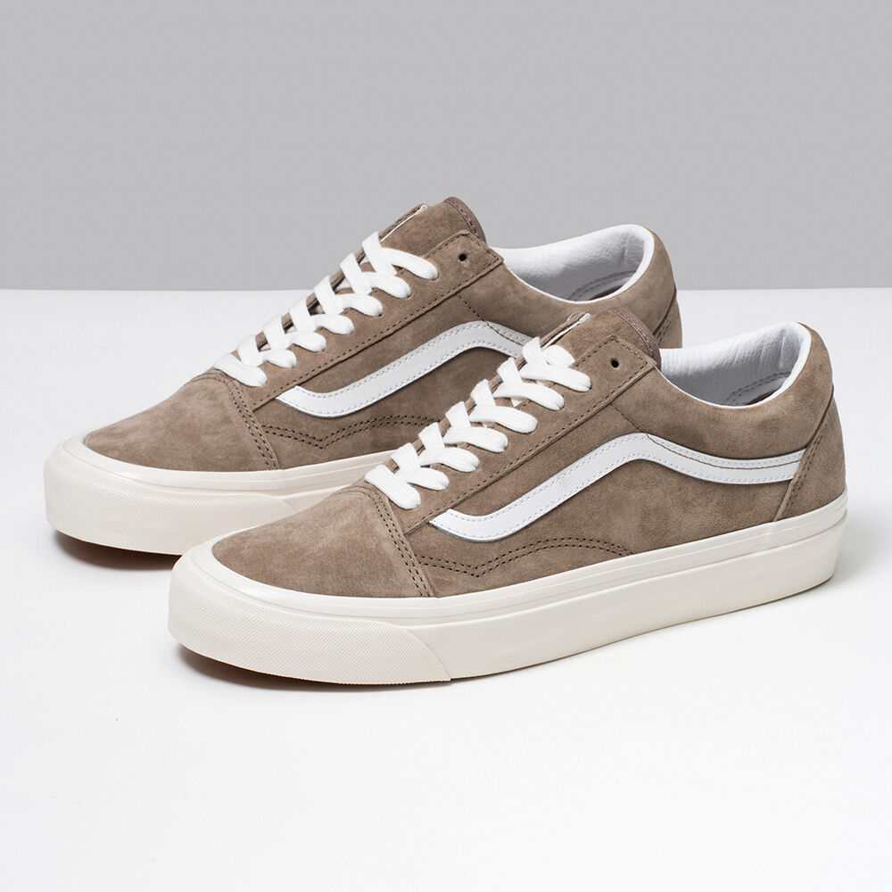 Vans Anaheim Factory Old Skool 36 DX Mens Womens - ANAHEIM FACTORY PIG SUEDE BROWN/WHITE VN0A54F3NWH Shoes