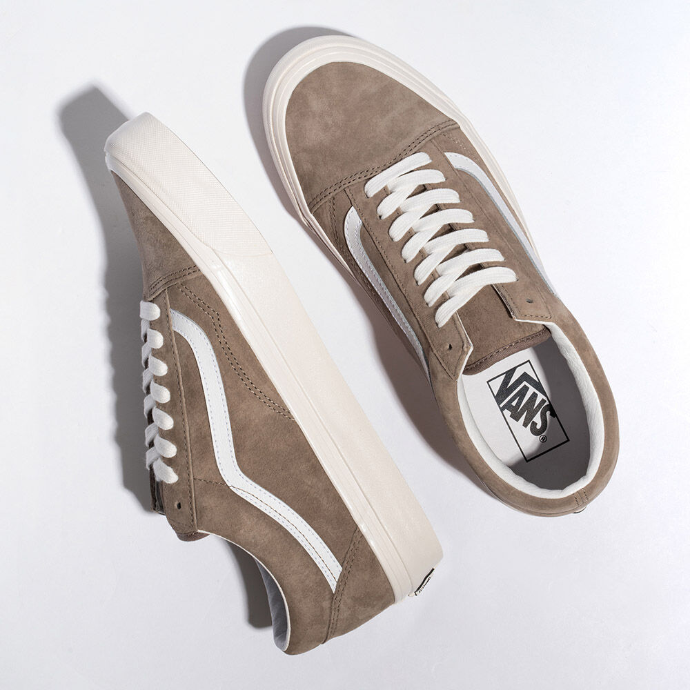 Vans Anaheim Factory Old Skool 36 DX Mens Womens - ANAHEIM FACTORY PIG SUEDE BROWN/WHITE VN0A54F3NWH Shoes