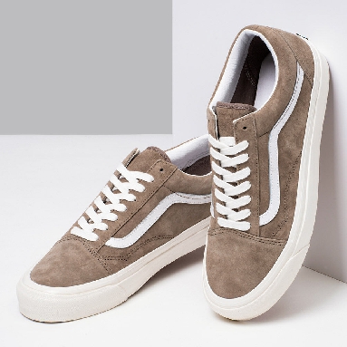 Vans Anaheim Factory Old Skool 36 DX Mens Womens - ANAHEIM FACTORY PIG SUEDE BROWN/WHITE VN0A54F3NWH Shoes