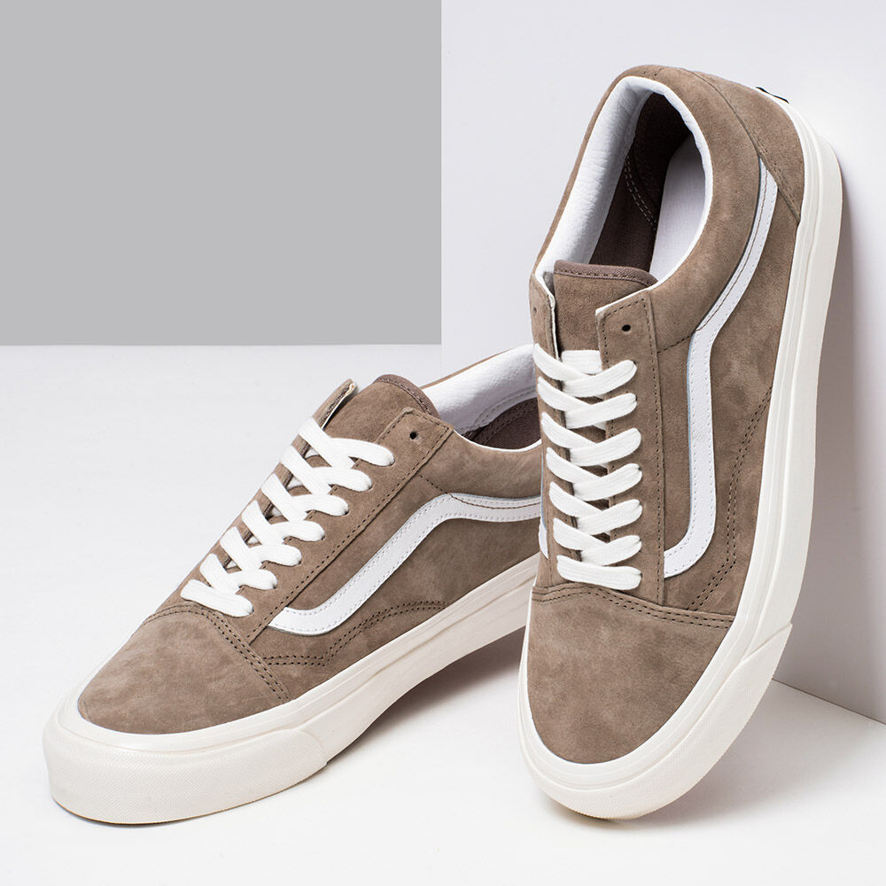 Vans Anaheim Factory Old Skool 36 DX Mens Womens - ANAHEIM FACTORY PIG SUEDE BROWN/WHITE VN0A54F3NWH Shoes