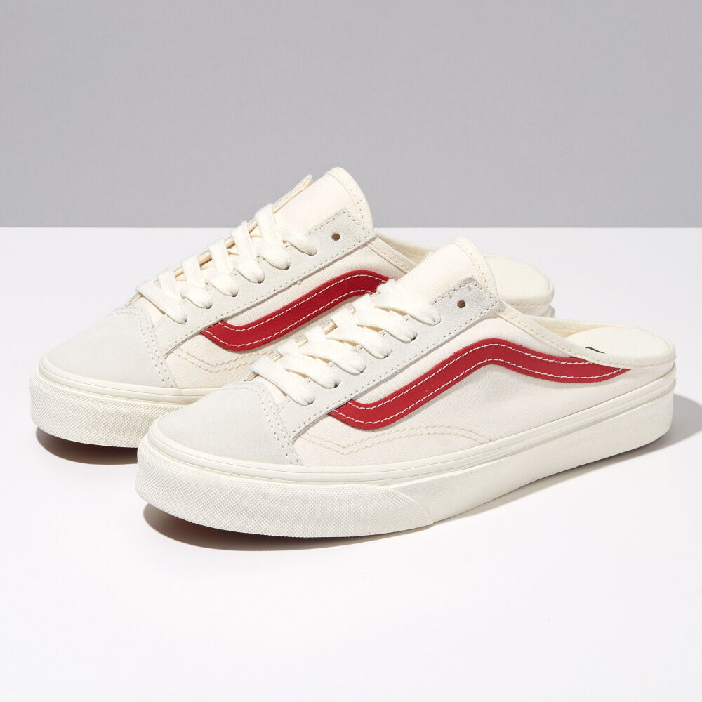 Vans Leather Style 36 Mule Mens Womens - MARSHMALLOW/RACING RED VN0A7Q5YOXS Shoes