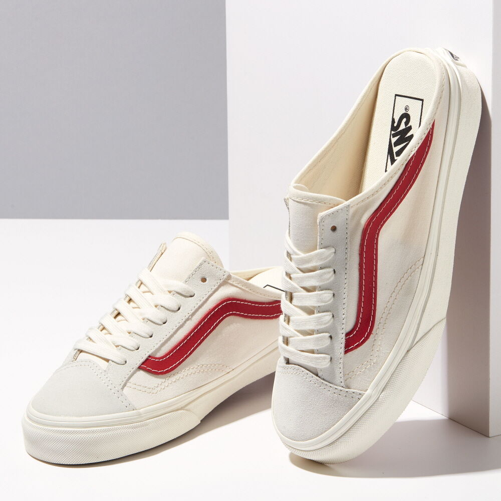 Vans Leather Style 36 Mule Mens Womens - MARSHMALLOW/RACING RED VN0A7Q5YOXS Shoes