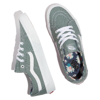 Vans Smell The Flowers Sk8-Low Mens Womens - (SMELL THE FLOWERS) GREEN MILIEU/TRUE WHITE VN0A4UUKB7P Shoes