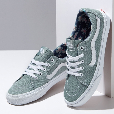 Vans Smell The Flowers Sk8-Low Mens Womens - (SMELL THE FLOWERS) GREEN MILIEU/TRUE WHITE VN0A4UUKB7P Shoes