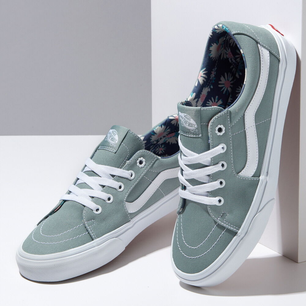 Vans Smell The Flowers Sk8-Low Mens Womens - (SMELL THE FLOWERS) GREEN MILIEU/TRUE WHITE VN0A4UUKB7P Shoes