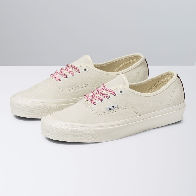 Vans Anaheim Factory Authentic 44 DX Mens Womens - (ANAHEIM FACTORY) DYED MARSHMALLOW/FUCHSIA RED VN0A5KX4AVX Shoes