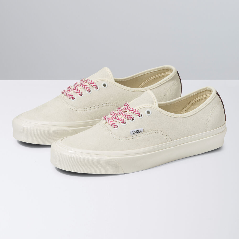 Vans Anaheim Factory Authentic 44 DX Mens Womens - (ANAHEIM FACTORY) DYED MARSHMALLOW/FUCHSIA RED VN0A5KX4AVX Shoes