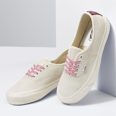 Vans Anaheim Factory Authentic 44 DX Mens Womens - (ANAHEIM FACTORY) DYED MARSHMALLOW/FUCHSIA RED VN0A5KX4AVX Shoes