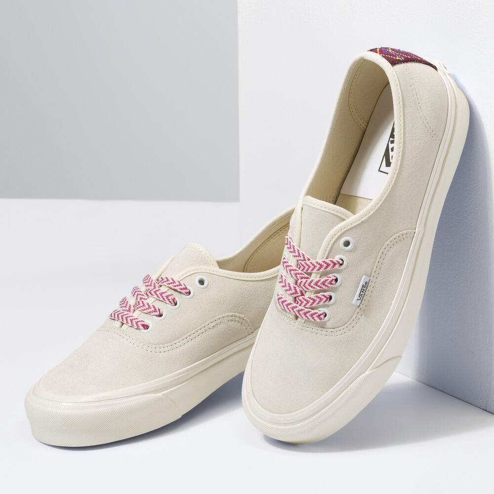 Vans Anaheim Factory Authentic 44 DX Mens Womens - (ANAHEIM FACTORY) DYED MARSHMALLOW/FUCHSIA RED VN0A5KX4AVX Shoes