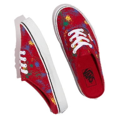 Vans Overspray Authentic Mule Mens Womens - (OVERSPRAY) RACING RED/TRUE WHITE VN0A54F7AXM Shoes