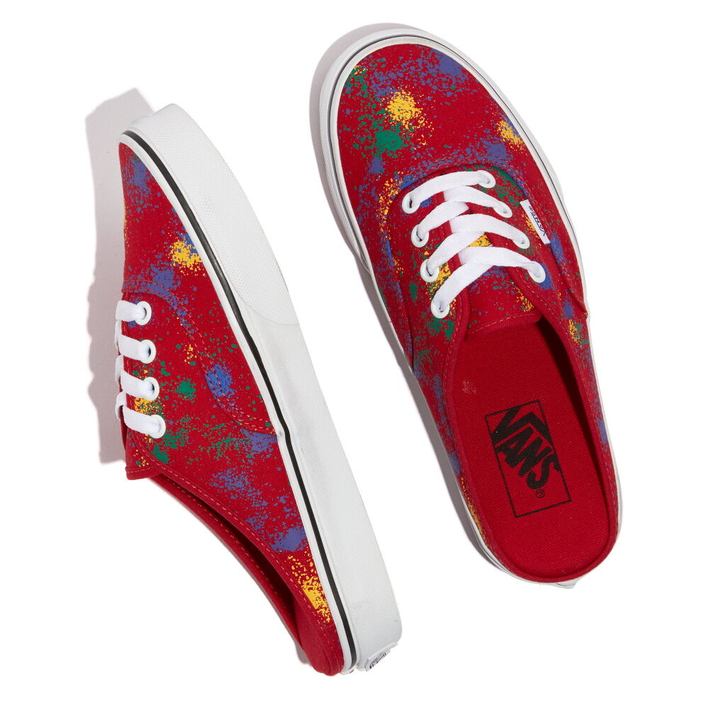 Vans Overspray Authentic Mule Mens Womens - (OVERSPRAY) RACING RED/TRUE WHITE VN0A54F7AXM Shoes