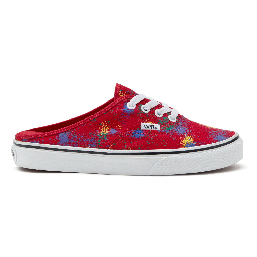 Vans Overspray Authentic Mule Mens Womens - (OVERSPRAY) RACING RED/TRUE WHITE VN0A54F7AXM Shoes