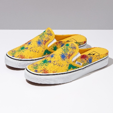 Vans Overspray Classic Slip-On Mule Mens Womens - (OVERSPRAY) FREESIA/TRUE WHITE VN0A4P3UB0W Shoes