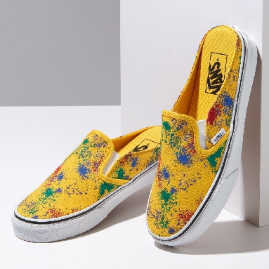 Vans Overspray Classic Slip-On Mule Mens Womens - (OVERSPRAY) FREESIA/TRUE WHITE VN0A4P3UB0W Shoes