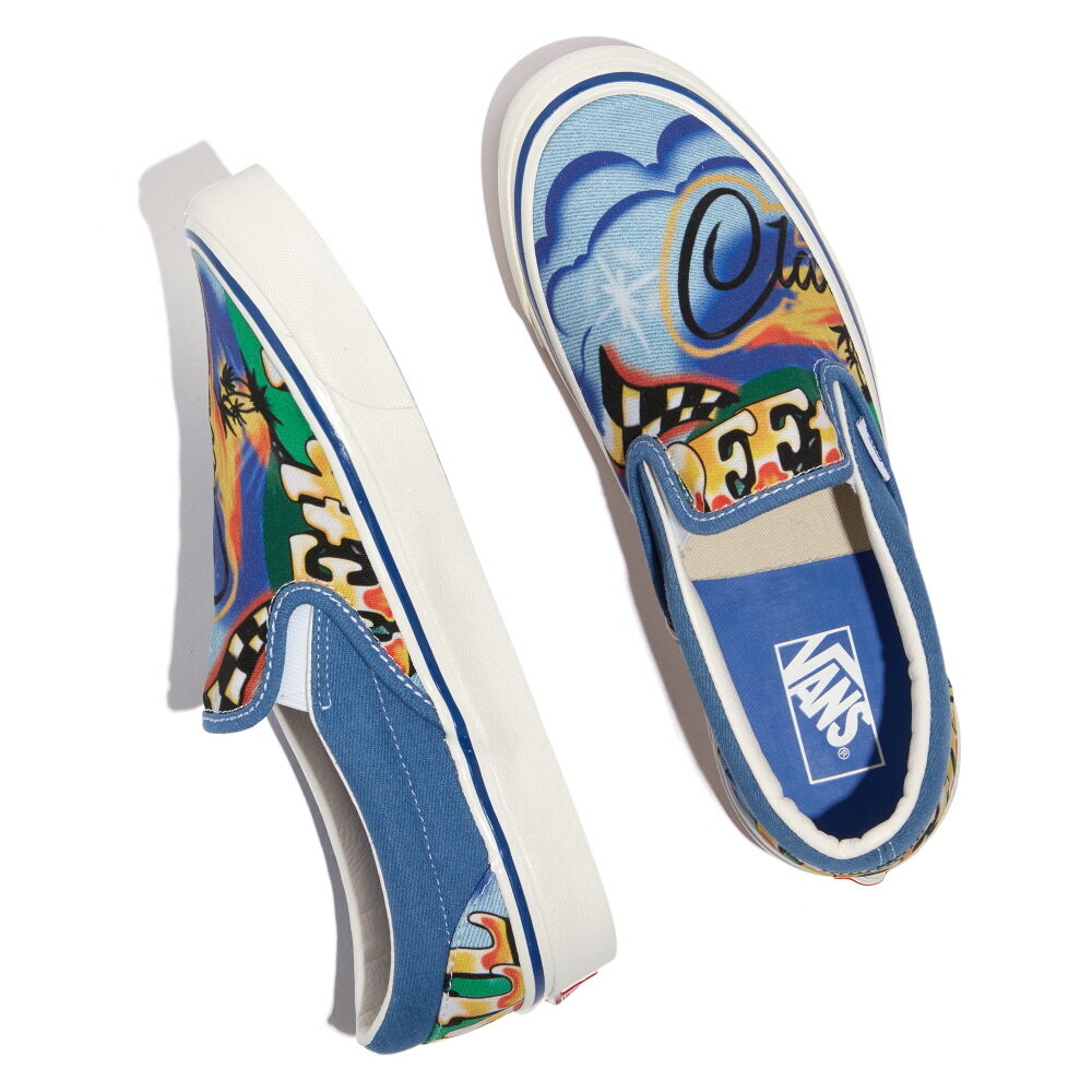 Vans Anaheim Factory Classic Slip-On 98 DX Mens Womens - (ANAHEIM FACTORY) AIRBRUSH/TRUE WHITE VN0A5KX8AVR Shoes