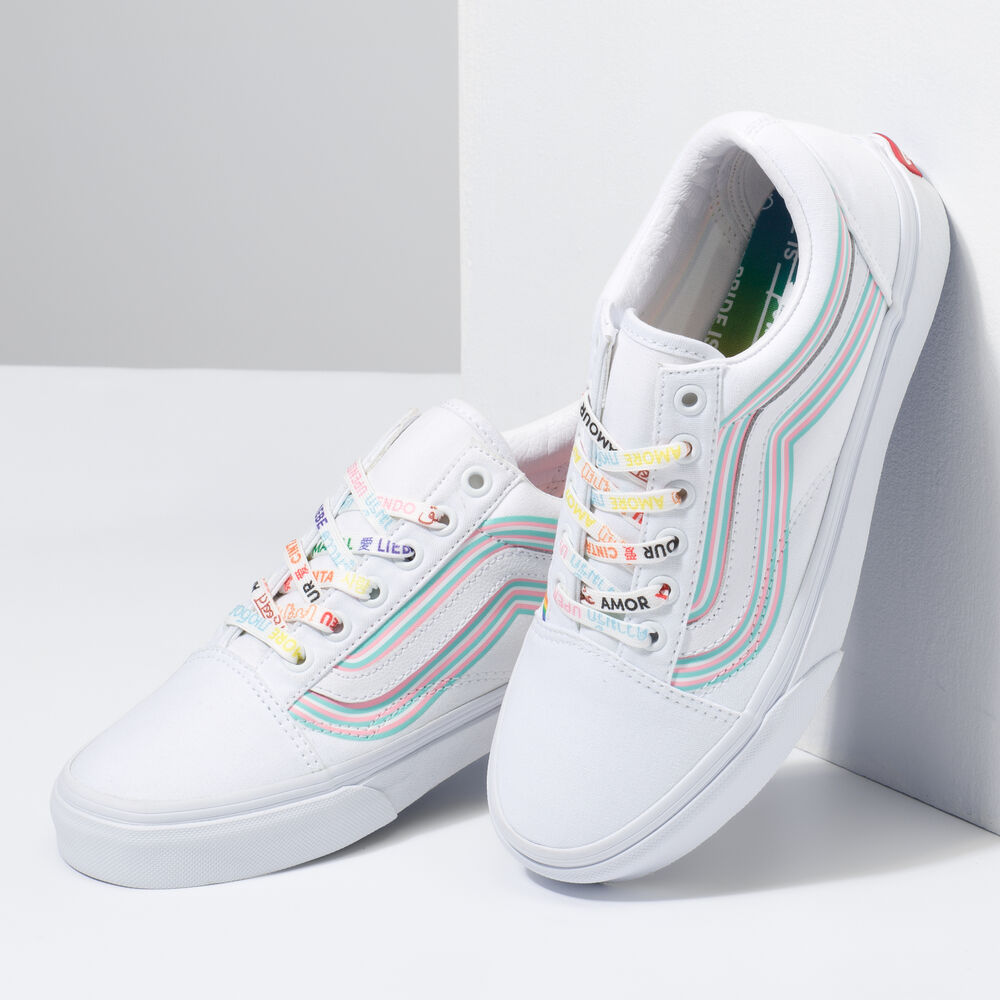 Vans Cultivate Care Old Skool Mens Womens - (PRIDE) WHITE/TRUE WHITE VN0A5KRFB5U Shoes